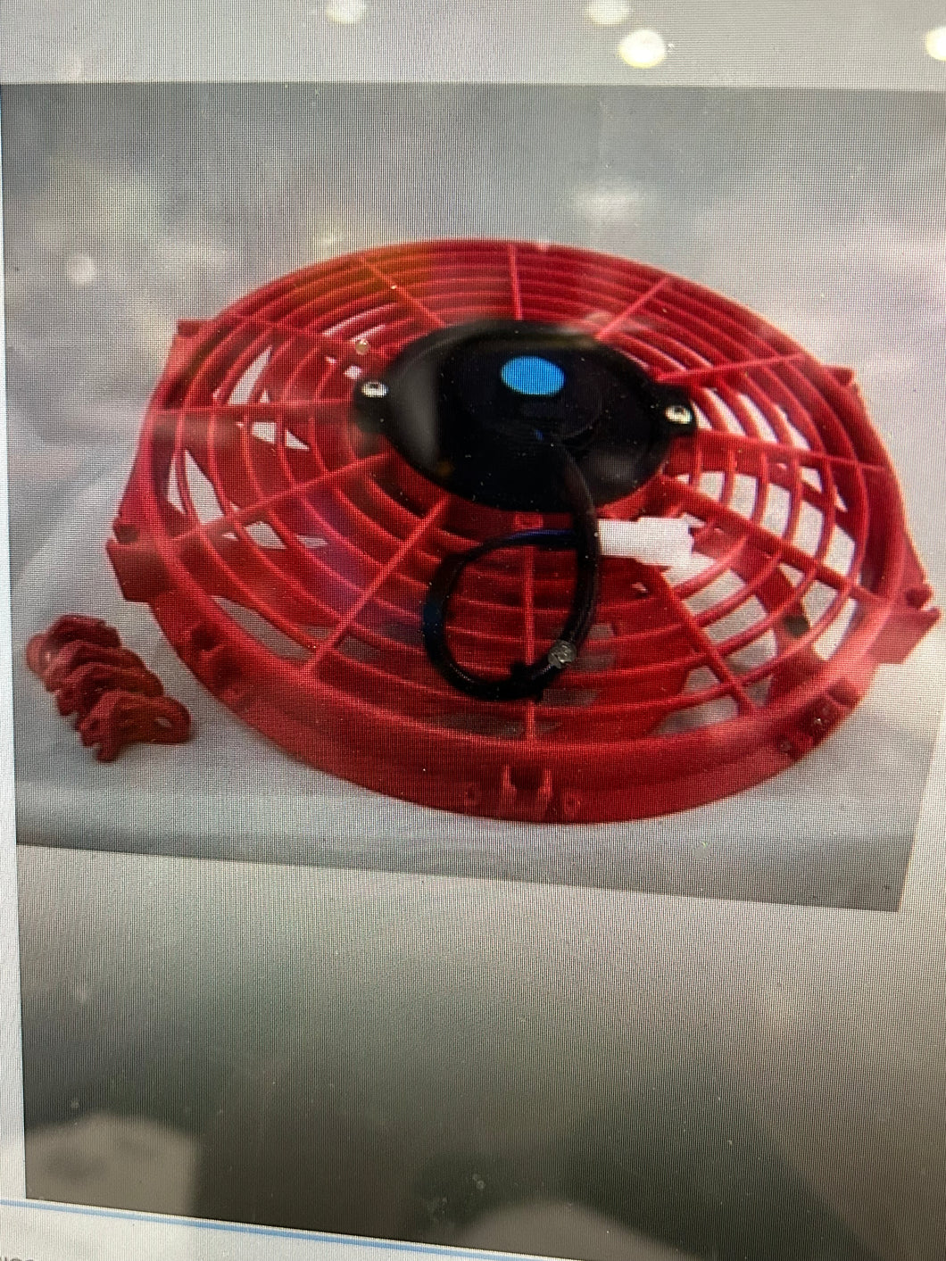 12 INCH LOW PROFILE Red HIGH PERFORMANCE THERMO FAN WITH 12v