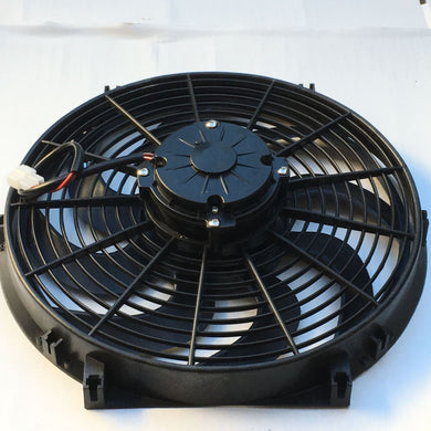 14 INCH 12v LOW PROFILE HIGH PERFORMANCE THERMO FAN 280w not stock