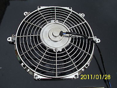 CHROME Thermo Silver Motor Fan Electric Fan 12