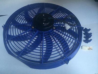 16 INCH 12V BLUE ELECTRIC COOLING FAN PERFORMANCE THERMO FAN 12V
