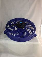 CHEVY FORD HOT ROD ELECTRIC 14" CURVED BLADE  BLUE FAN