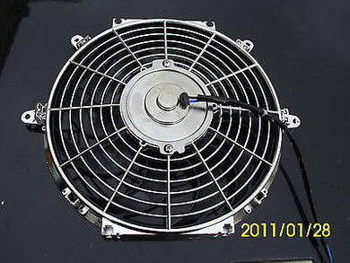 CHROME Thermo Silver Motor  Fan Electric Fan 12