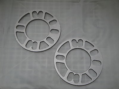 3mm WHEEL SPACERS UNIVERSAL 3mm THICK MULTI FIT 4-stud or 5-stud x 2          F2