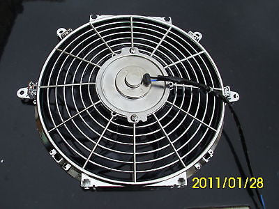 12 INCH LOW PROFILE CHROME HIGH PERFORMANCE THERMO FAN f1