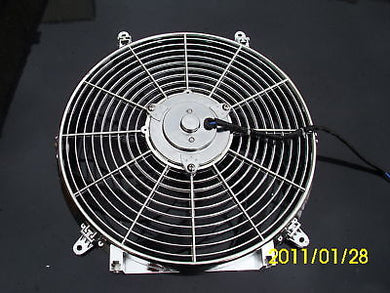 14 INCH 12v LOW PROFILE CHROM  HIGH PERFORMANCE THERMO FAN 12volt